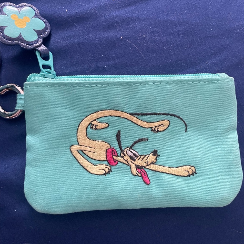 Vera Bradley Teal Coin Purse with Cartoon Dog Design